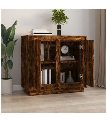 vidaXL Sideboard Smoked Oak 80x34x75 cm Engineered Wood