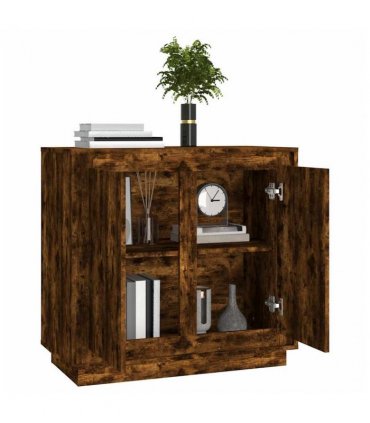 vidaXL Sideboard Smoked Oak 80x34x75 cm Engineered Wood
