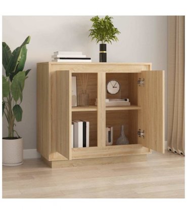vidaXL Sideboard Sonoma Oak 80x34x75 cm Engineered Wood