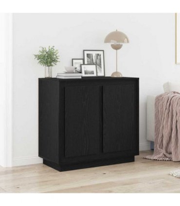 vidaXL Sideboard Black Oak 80 x 40 x 75 cm Engineered Wood — V0672038923