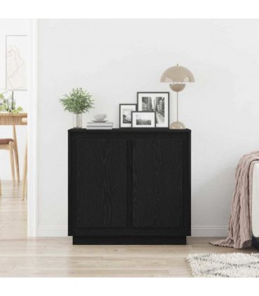 vidaXL Sideboard Black Oak 80 x 40 x 75 cm Engineered Wood — V0672038923