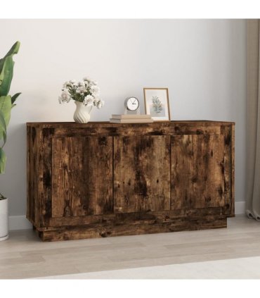 vidaXL Sideboard Smoked Oak 102x35x55 cm Engineered Wood