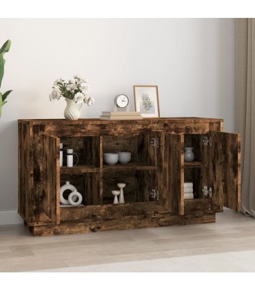 vidaXL Sideboard Smoked Oak 102x35x55 cm Engineered Wood