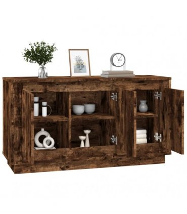 vidaXL Sideboard Smoked Oak 102x35x55 cm Engineered Wood