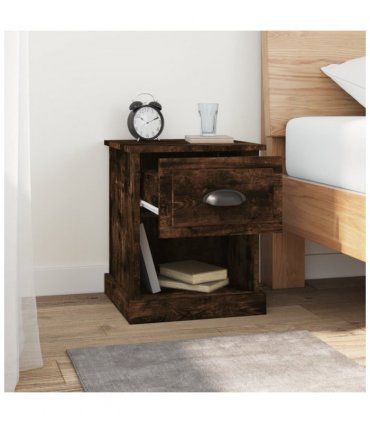 vidaXL Bedside Cabinets 2 pcs Smoked Oak 39x39x47.5 cm Engineered Wood