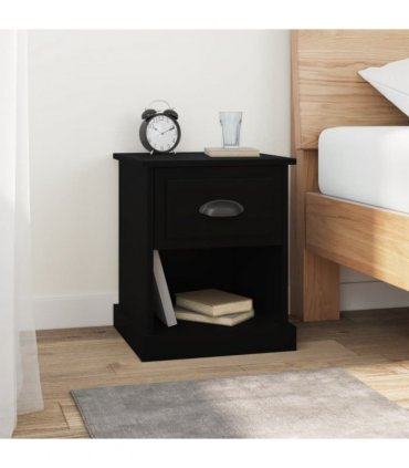 vidaXL Bedside Cabinets 2 pcs Black 39x39x47.5 cm Engineered Wood
