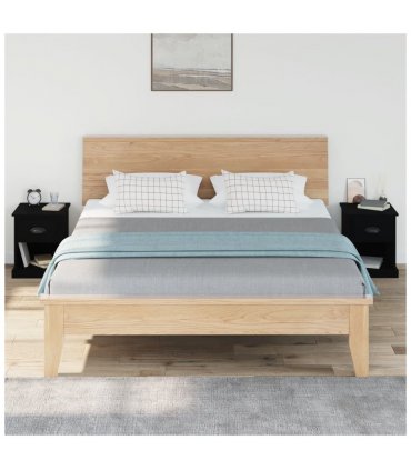 vidaXL Bedside Cabinets 2 pcs Black 39x39x47.5 cm Engineered Wood