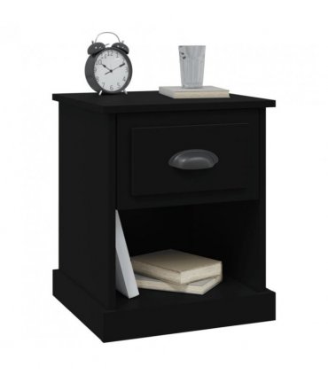 vidaXL Bedside Cabinets 2 pcs Black 39x39x47.5 cm Engineered Wood