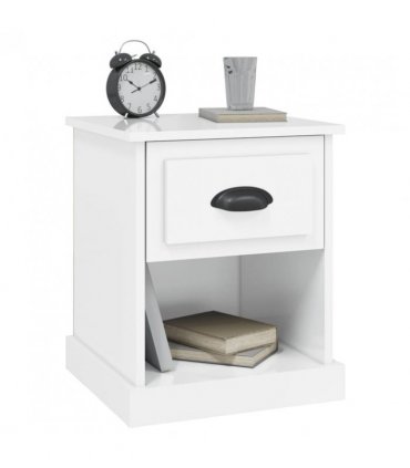 vidaXL Bedside Cabinets 2 pcs High Gloss White 39x39x47.5 cm Engineered Wood