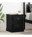 vidaXL Bedside Cabinet with Drawer 2 pcs Black Oak 39 x 39 x 47.5 cm