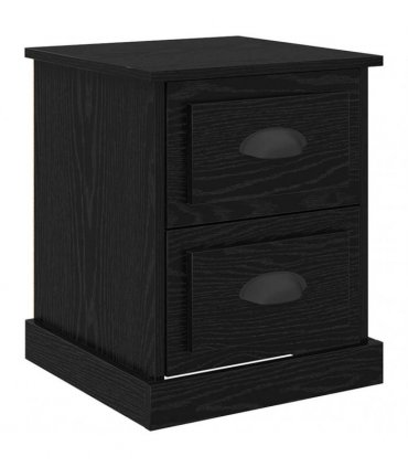 vidaXL Bedside Cabinet Black Oak 39 x 39 x 47.5 cm Engineered Wood