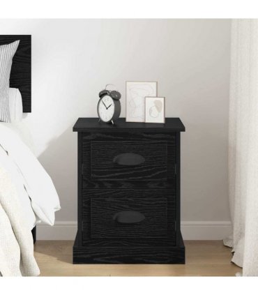 vidaXL Bedside Cabinet Black Oak 39 x 39 x 47.5 cm Engineered Wood