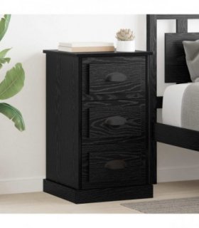 vidaXL Bedside Cabinet Black Oak 39 x 39 x 67.5 cm Engineered Wood