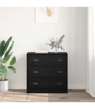 vidaXL Sideboard Black Oak 70 x 35.5 x 67.5 cm Engineered Wood — V0672039019