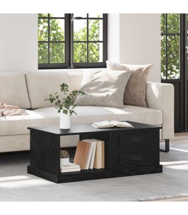 vidaXL Coffee Table Black Oak 90 x 50 x 35 cm Engineered Wood — V0672039034