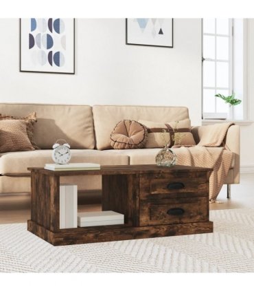 vidaXL Coffee Table Smoked Oak 90x50x35 cm Engineered Wood