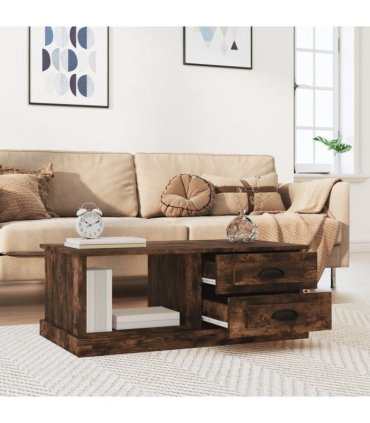vidaXL Coffee Table Smoked Oak 90x50x35 cm Engineered Wood