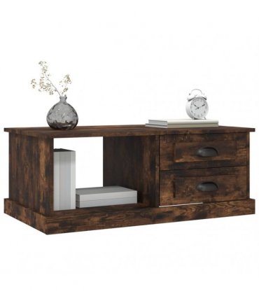 vidaXL Coffee Table Smoked Oak 90x50x35 cm Engineered Wood