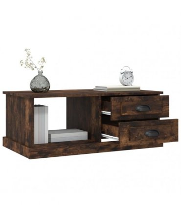 vidaXL Coffee Table Smoked Oak 90x50x35 cm Engineered Wood