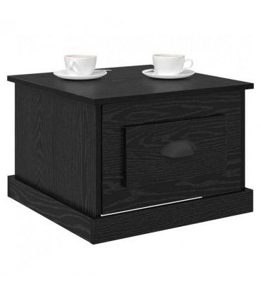 vidaXL Coffee Table Black Oak 50 x 50 x 35 cm Engineered Wood — V0672039046