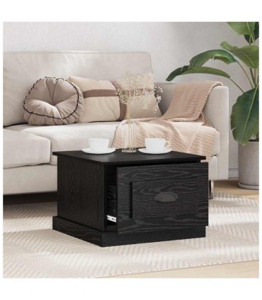 vidaXL Coffee Table Black Oak 50 x 50 x 35 cm Engineered Wood — V0672039046