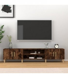 vidaXL TV Cabinet Smoked Oak 180x31.5x40 cm Engineered Wood
