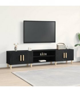 vidaXL TV Cabinet Black Oak 180 x 31.5 x 40 cm Engineered Wood