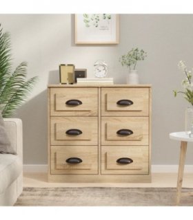 vidaXL Sideboard Sonoma Oak 70x35.5x67.5 cm Engineered Wood — V0672039252