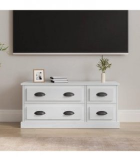 vidaXL TV Cabinet High Gloss White 100x35.5x45 cm Engineered Wood