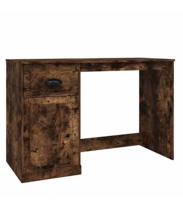 vidaXL Desk with Drawer Smoked Oak 115x50x75 cm Engineered Wood