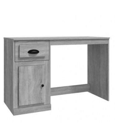 vidaXL Desk with Drawer Grey Sonoma 115x50x75 cm Engineered Wood