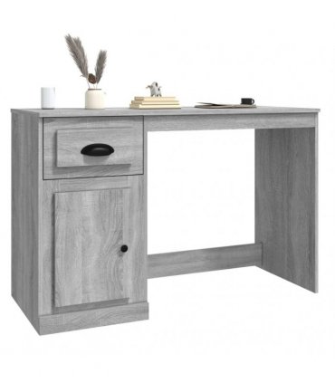 vidaXL Desk with Drawer Grey Sonoma 115x50x75 cm Engineered Wood