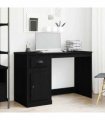 vidaXL Desk with Drawer Black Oak 50 x 115 x 75 cm Engineered Wood