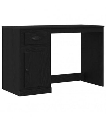 vidaXL Desk with Drawer Black Oak 50 x 115 x 75 cm Engineered Wood