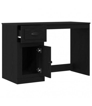 vidaXL Desk with Drawer Black Oak 50 x 115 x 75 cm Engineered Wood