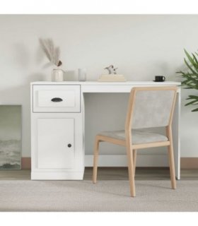vidaXL Desk with Drawer White 115x50x75 cm Engineered Wood