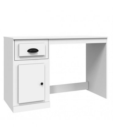 vidaXL Desk with Drawer White 115x50x75 cm Engineered Wood