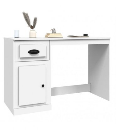 vidaXL Desk with Drawer White 115x50x75 cm Engineered Wood