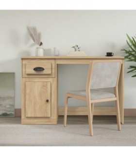 vidaXL Desk with Drawer Sonoma Oak 115x50x75 cm Engineered Wood