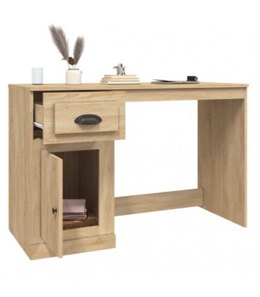 vidaXL Desk with Drawer Sonoma Oak 115x50x75 cm Engineered Wood
