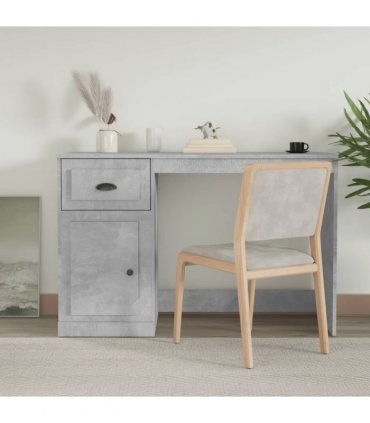 vidaXL Desk with Drawer Concrete Grey 115x50x75 cm Engineered Wood