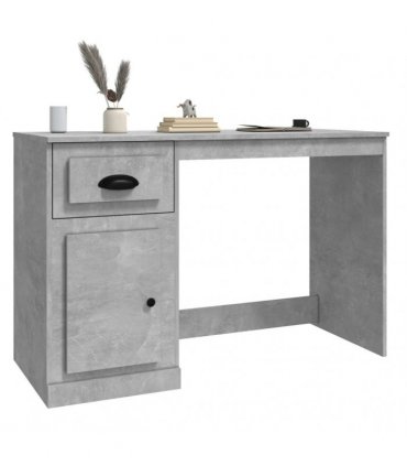 vidaXL Desk with Drawer Concrete Grey 115x50x75 cm Engineered Wood