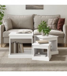 vidaXL Coffee Tables 3 pcs White Engineered Wood