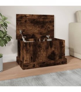 vidaXL Storage Box Smoked Oak 50x30x28 cm Engineered Wood
