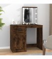 vidaXL Dressing Table with LED Smoked Oak 90x50x132.5 cm Engineered Wood