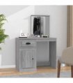 vidaXL Dressing Table | Grey Sonona | Engineered Wood, Acrylic — Colour: grey sonoma, Model: with mirror