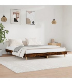 vidaXL Bed Frame without Mattress Smoked Oak 200x200 cm Engineered Wood — Size: 200 x 200 cm