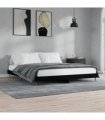 vidaXL Bed Frame without Mattress Black 200x200 cm Engineered Wood — Size: 200 x 200 cm — V0672039451