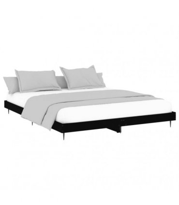 vidaXL Bed Frame without Mattress Black 200x200 cm Engineered Wood — Size: 200 x 200 cm — V0672039451