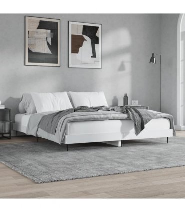 vidaXL Bed Frame without Mattress White 200x200 cm Engineered Wood — Size: 200 x 200 cm — V0672039454